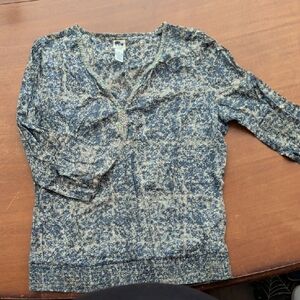 Lucky Blue and Cream India Women's Top